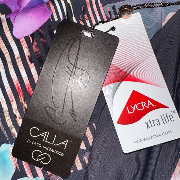 NWT Calia Wide Banded High Rise Swim Bottom in Botanical Garden Size 1X - Picture 6 of 13